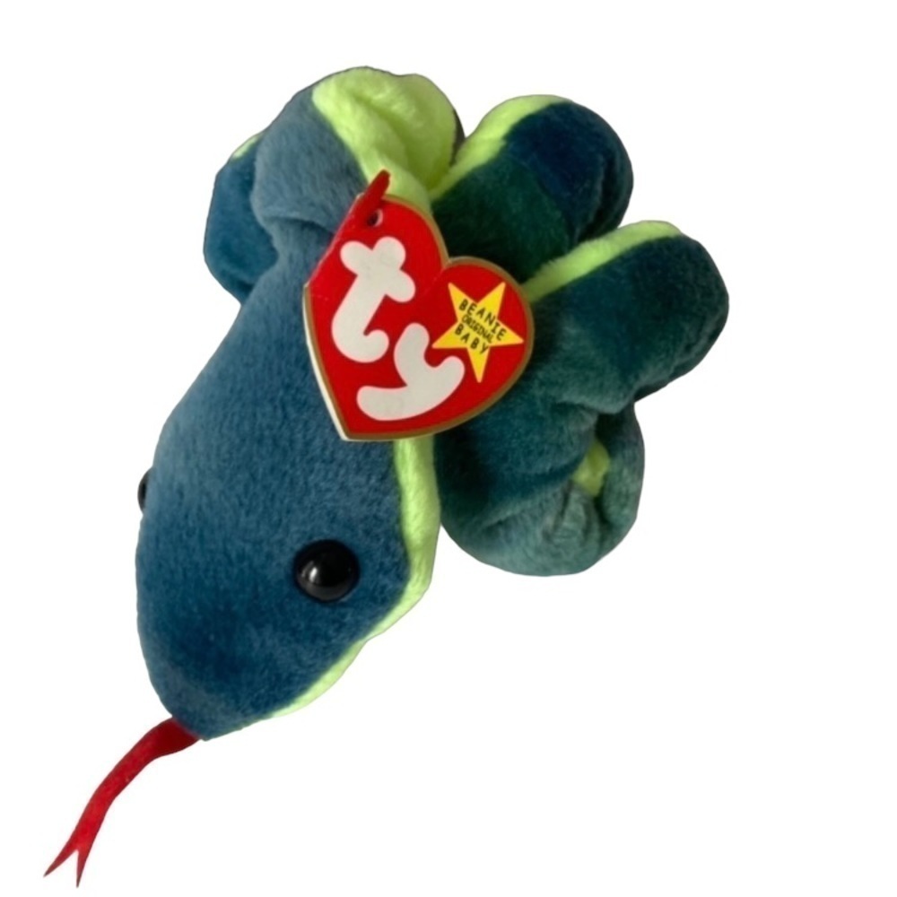 TY Beanie Baby Hissy the Snake 1997 Retired Stuffed Animal Toy Plush